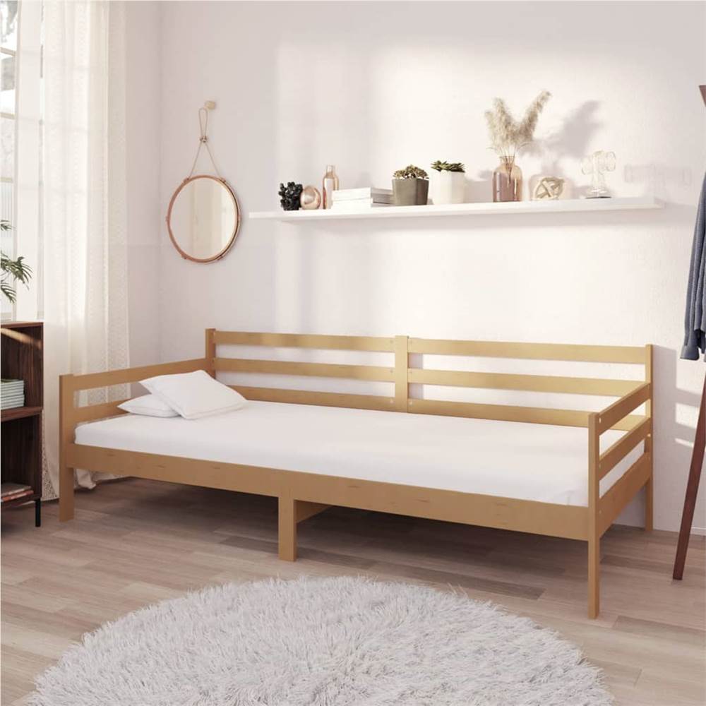 

Day Bed Honey Brown Solid Pinewood 90x200 cm