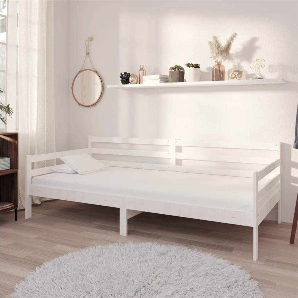 

Day Bed White Solid Pinewood 90x200 cm