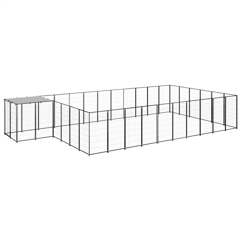 

Dog Kennel Black 19.36 m² Steel