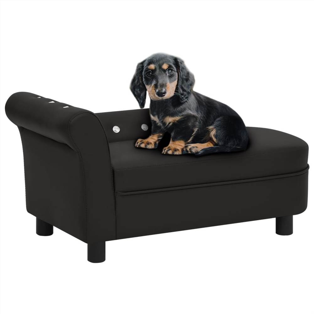 Dog Sofa Black 83x45x42 cm Faux Leather
