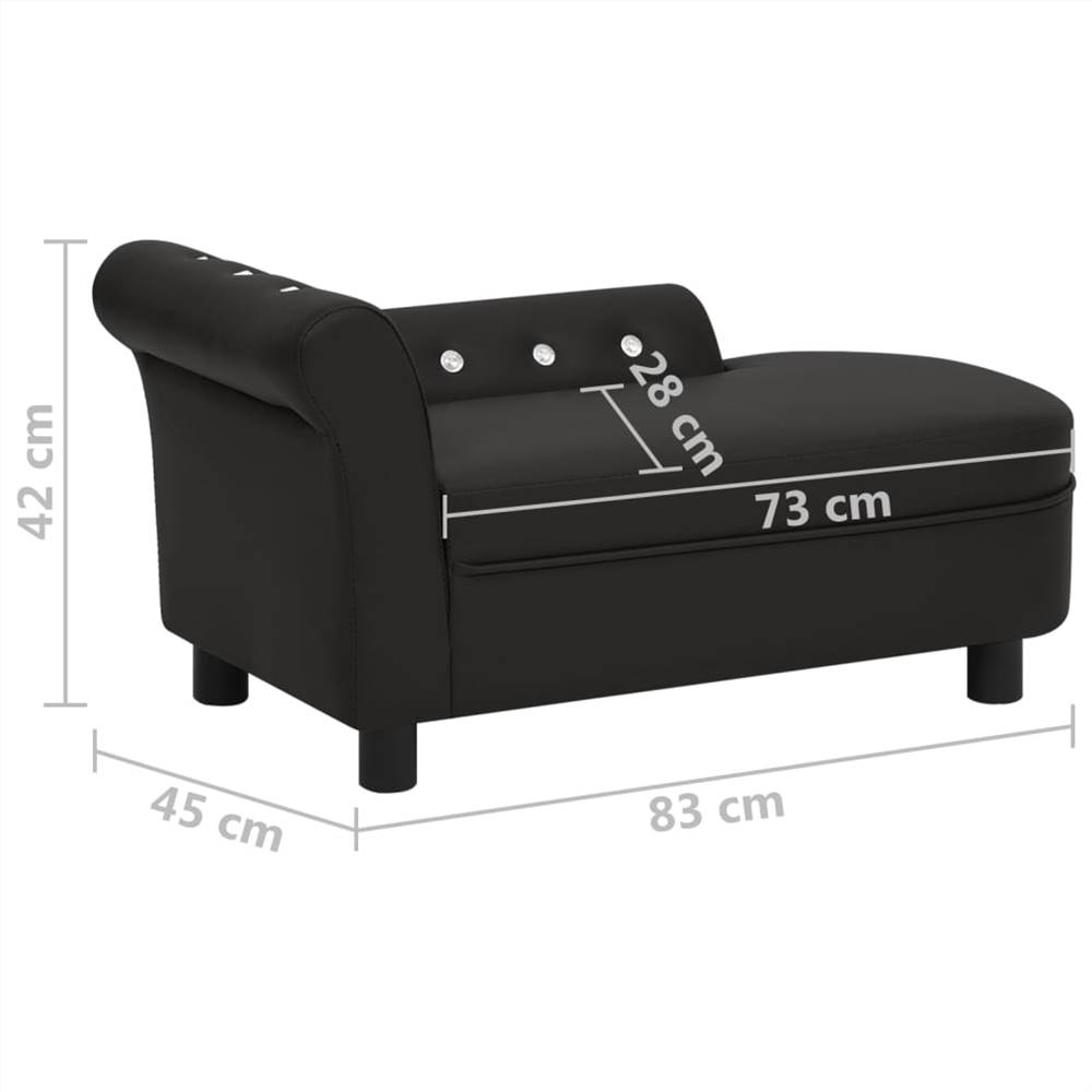 Dog Sofa Black 83x45x42 cm Faux Leather