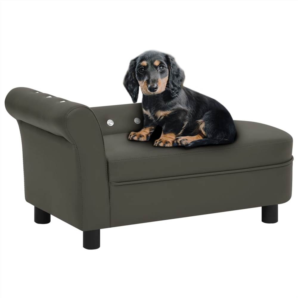 

Dog Sofa Dark Grey 83x45x42 cm Faux Leather