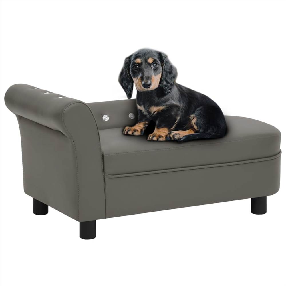 

Dog Sofa Grey 83x45x42 cm Faux Leather