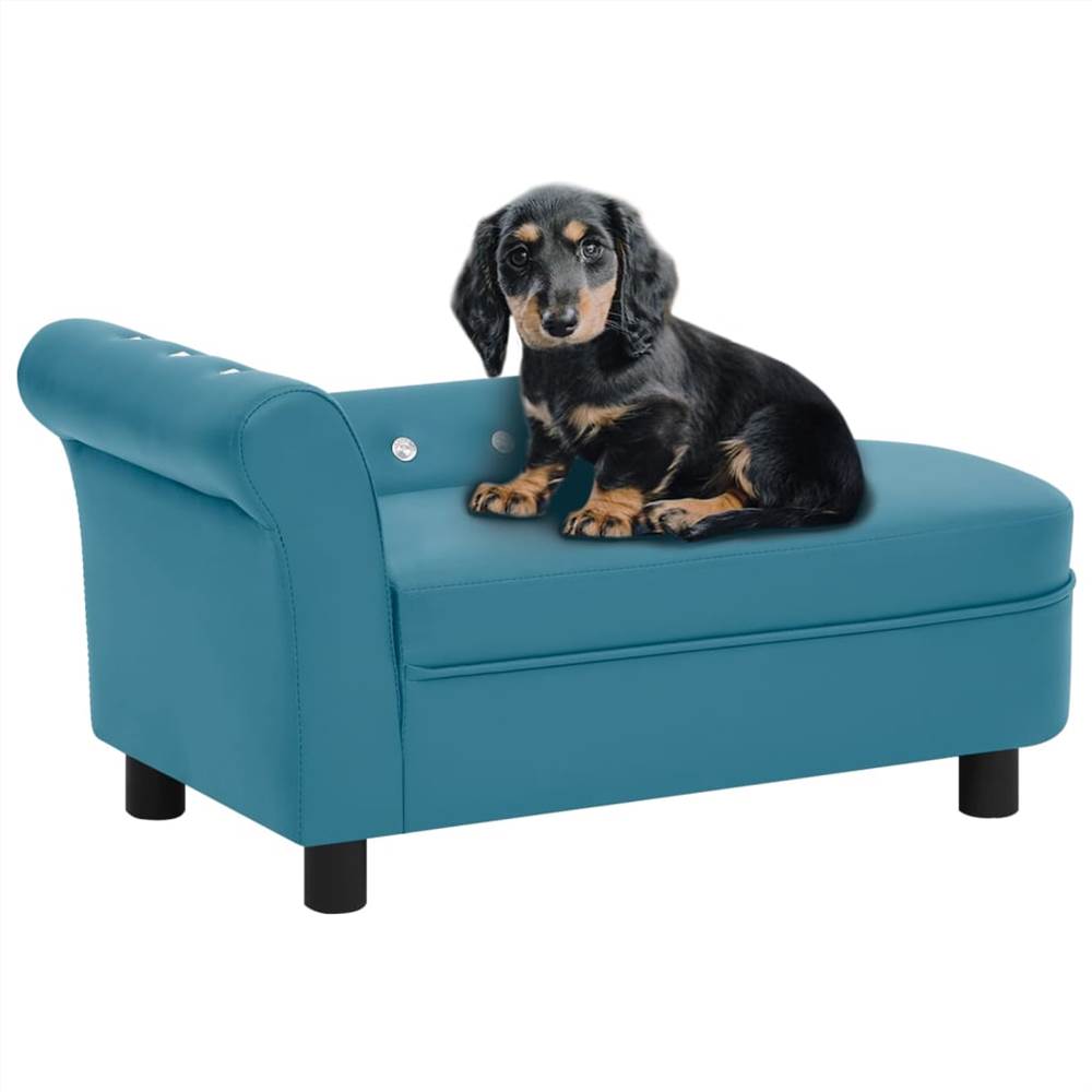 Dog Sofa Turquoise 83x45x42 cm Faux Leather