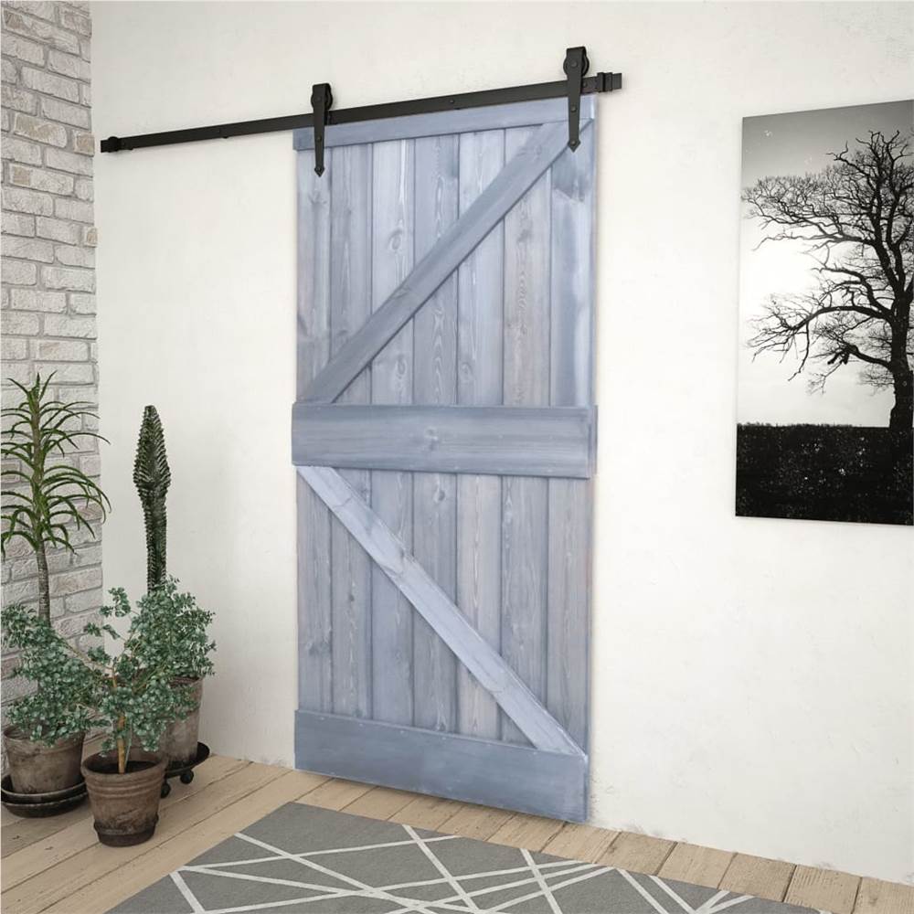 

Door 90x210 cm Solid Pine Wood Grey