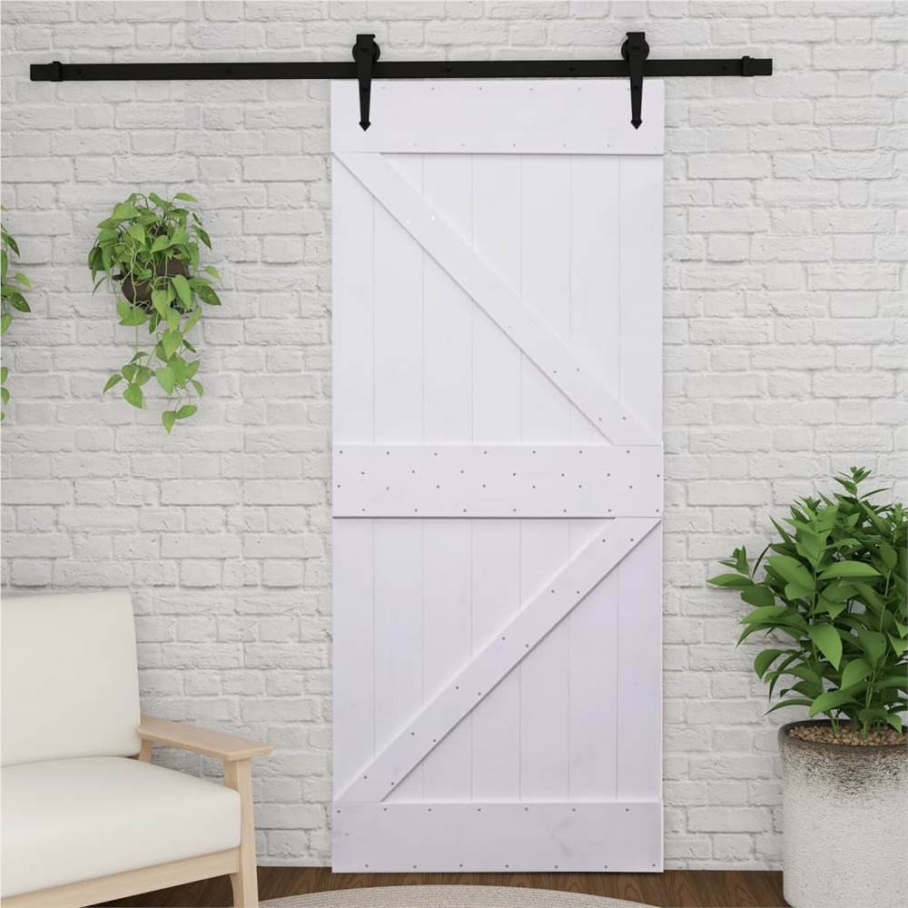 

Door 90x210 cm Solid Pine Wood White