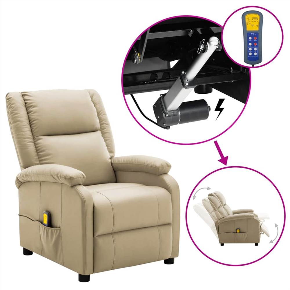 

Electric Massage Recliner Cappuccino Faux Leather
