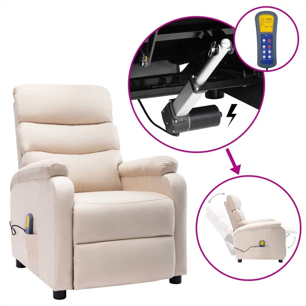 

Electric Massage Recliner Cream Fabric