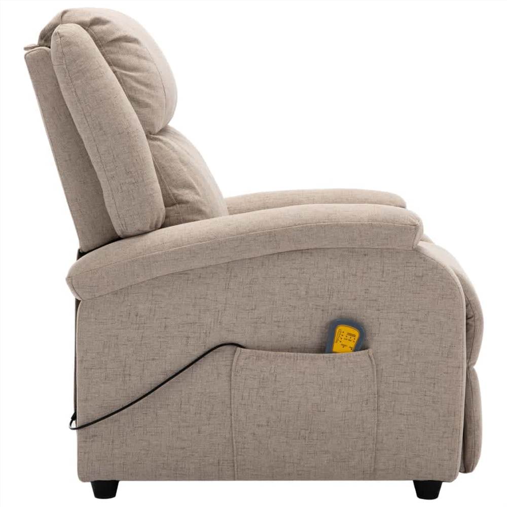 Electric Massage Recliner Cream Fabric