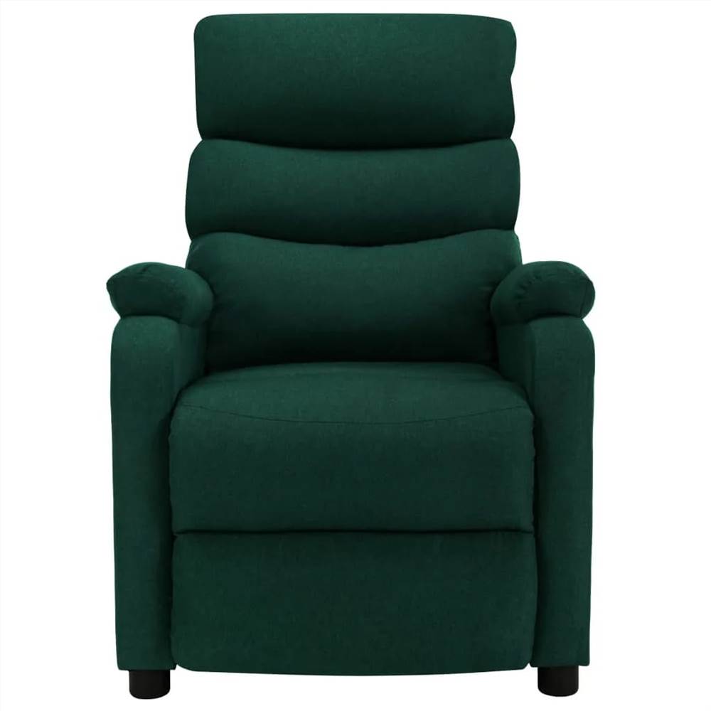 Electric Massage Recliner Dark Green Fabric