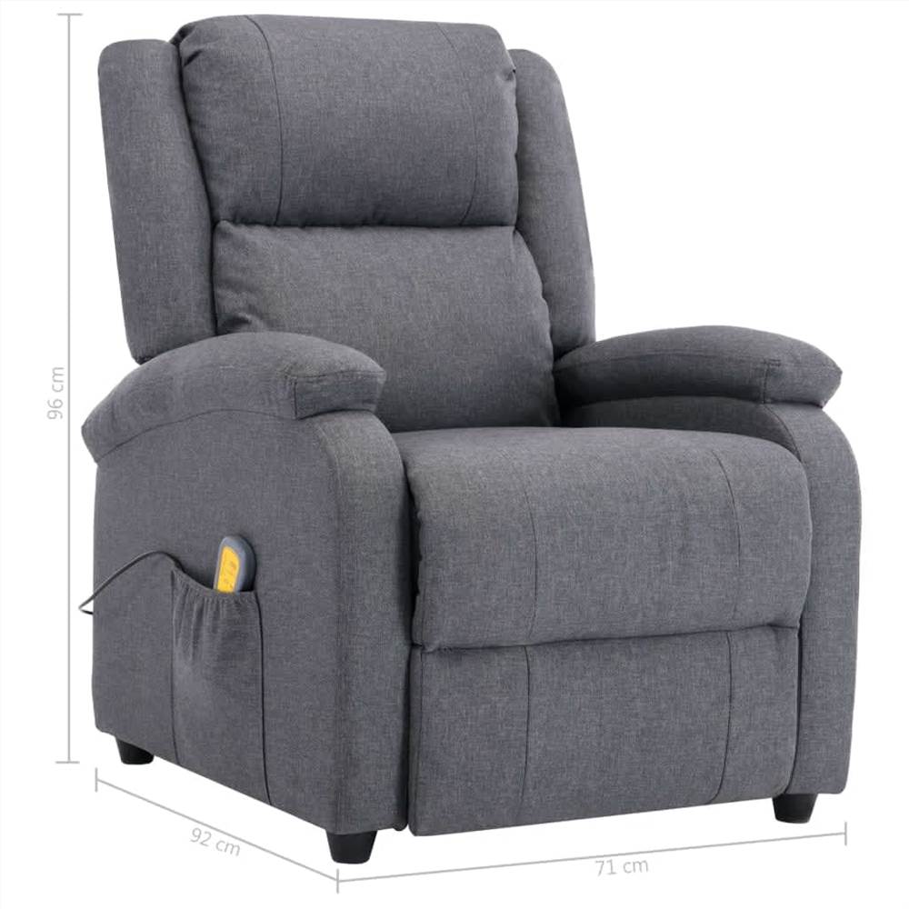 Electric Massage Recliner Dark Grey Fabric