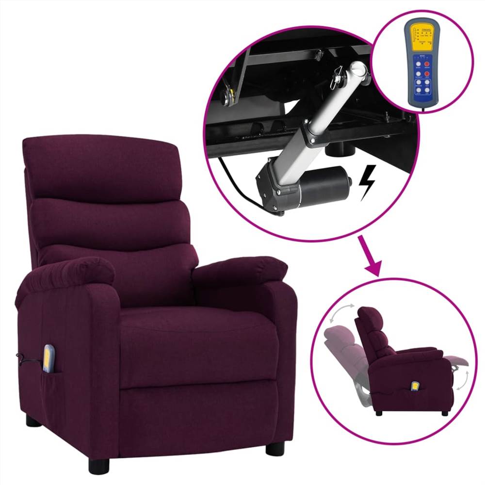 

Electric Massage Recliner Purple Fabric