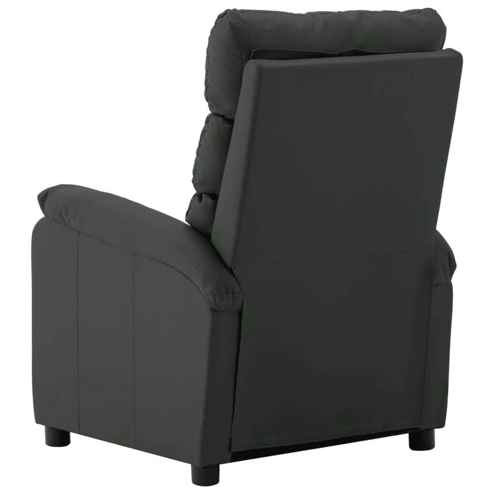 Electric Massage Reclining Chair Grey Faux Leather