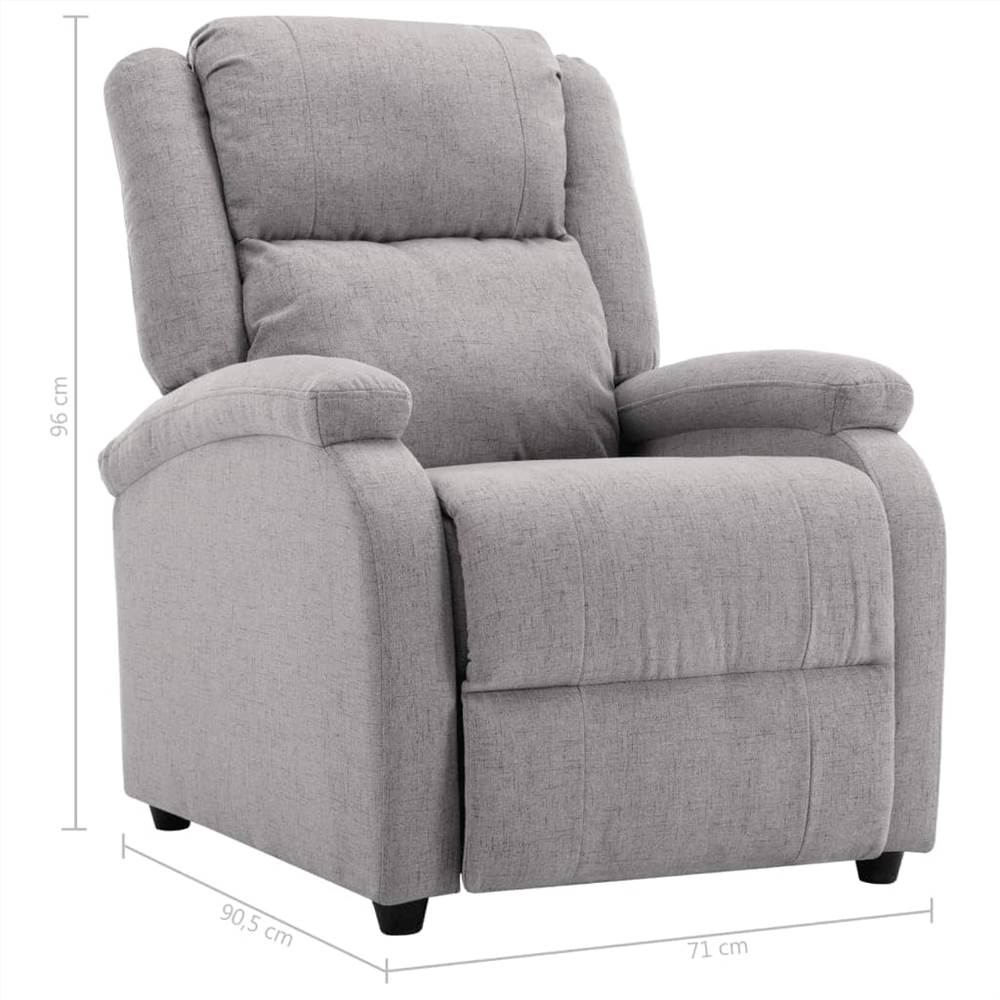 Electric TV Recliner Chair Light Grey Fabric