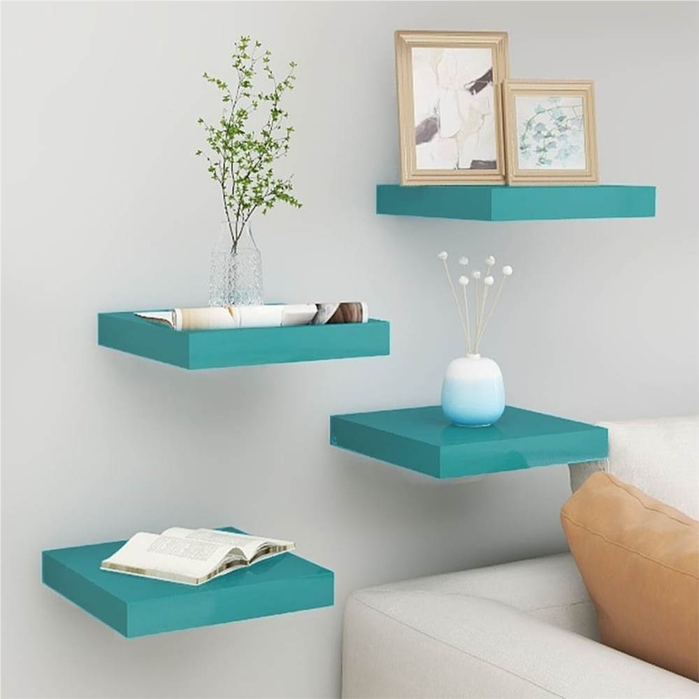 

Floating Wall Shelves 4 pcs Blue 23x23.5x3.8 cm MDF