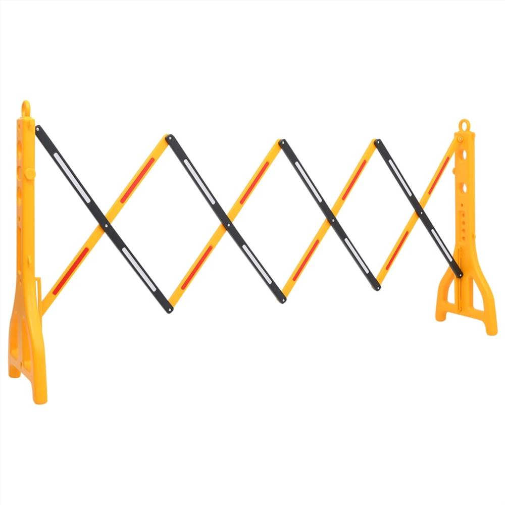 Folding Traffic Barrier Yellow and Black 250x38x96 cm