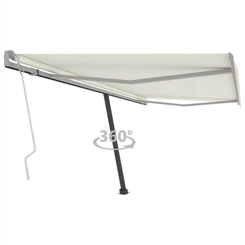 

Freestanding Manual Retractable Awning 450x350 cm Cream