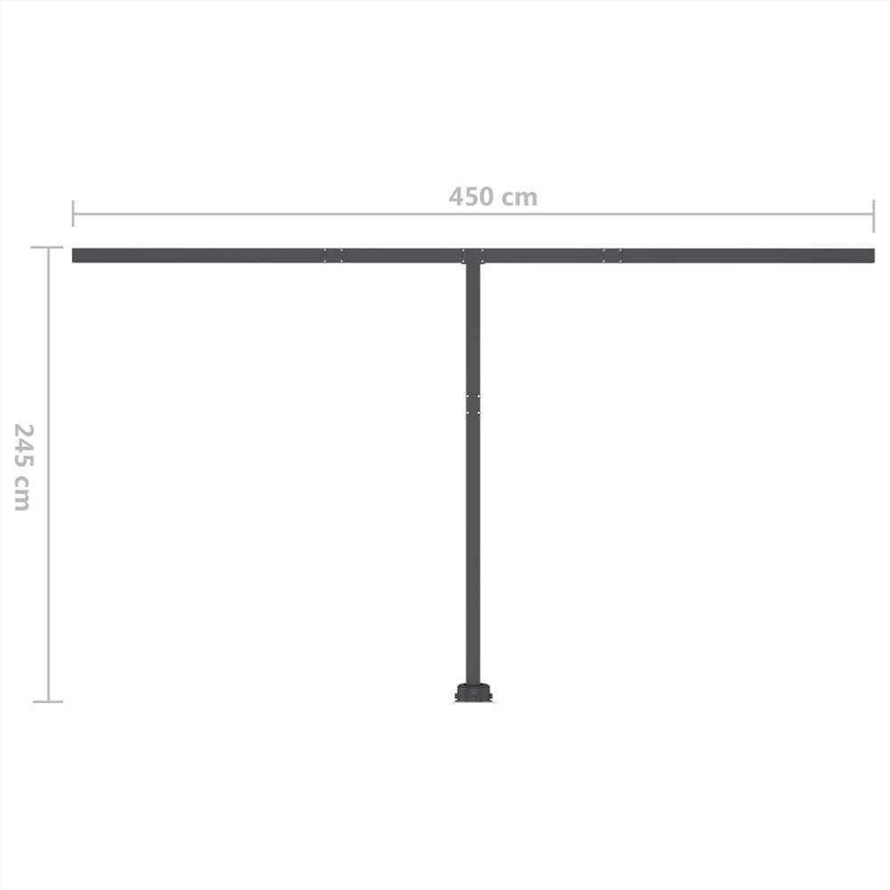 Freestanding Manual Retractable Awning 450x350 cm Yellow/White