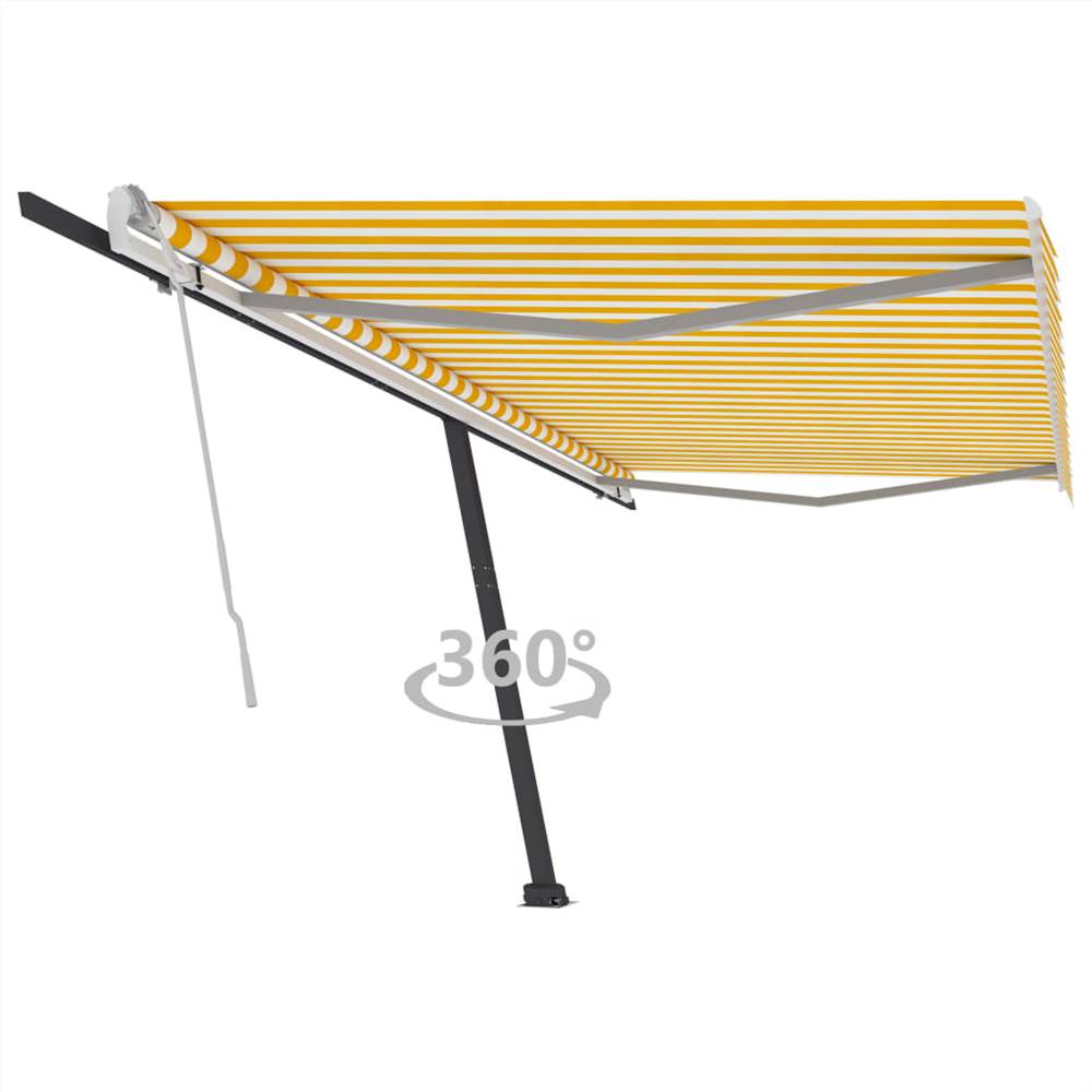 

Freestanding Manual Retractable Awning 500x300 cm Yellow/White