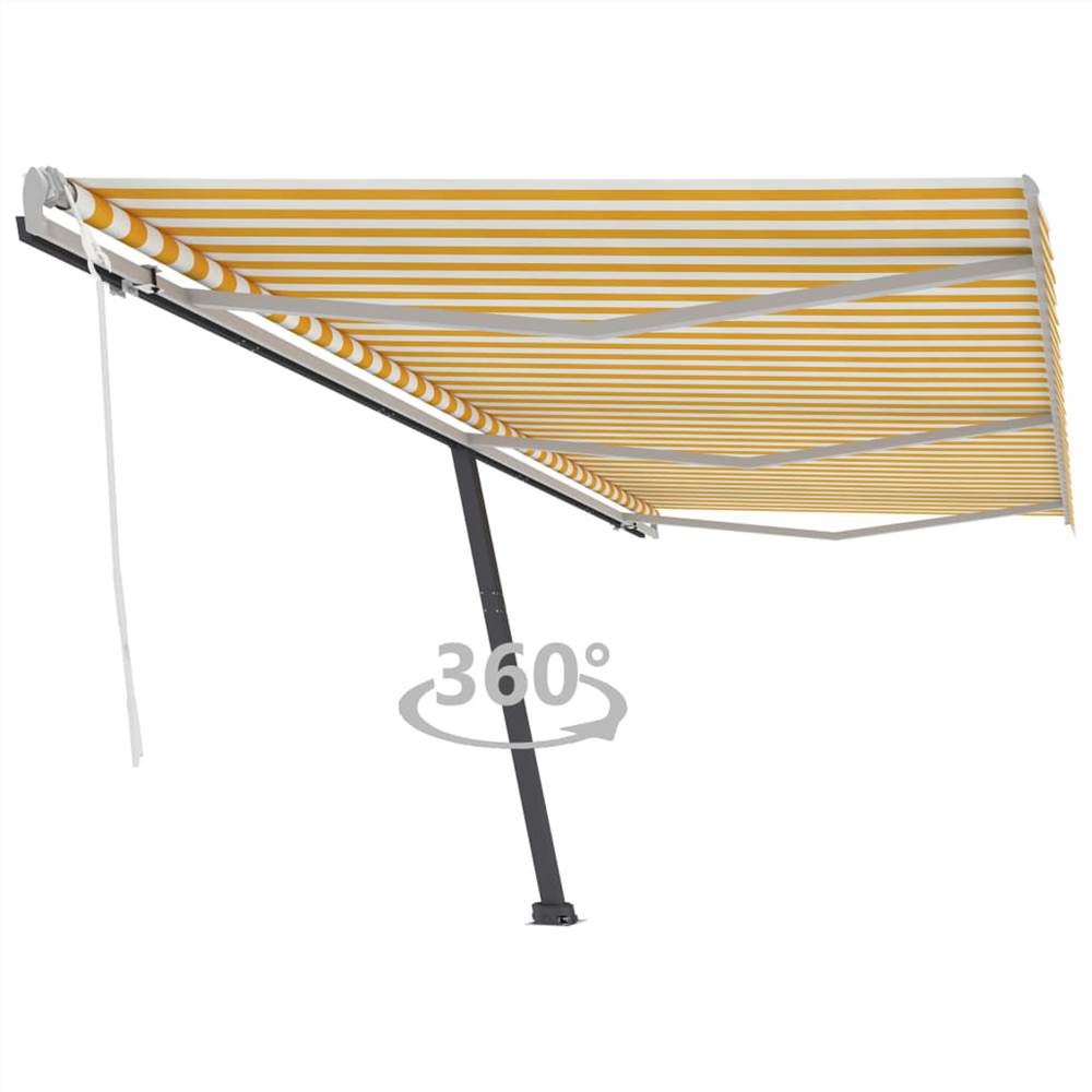 

Freestanding Manual Retractable Awning 600x300 cm Yellow/White