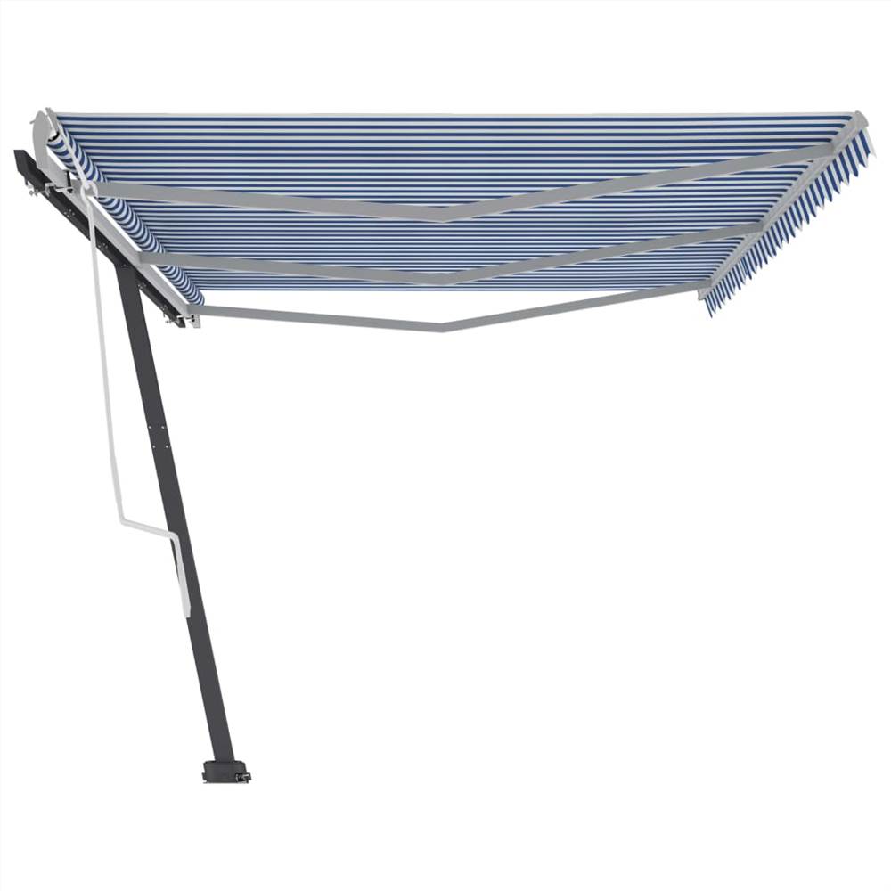 Freestanding Manual Retractable Awning 600x350 cm Blue/White