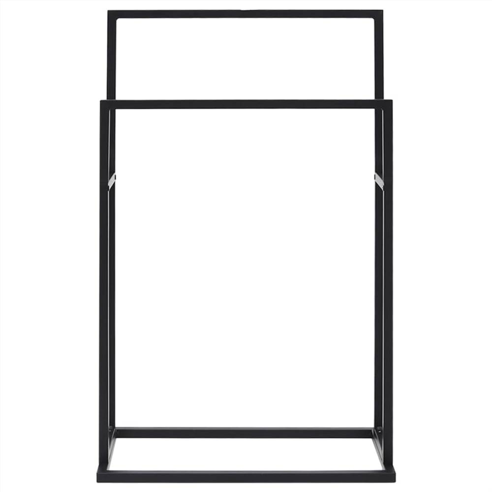 Freestanding Towel Rack Black 48x24x78.5 cm Steel