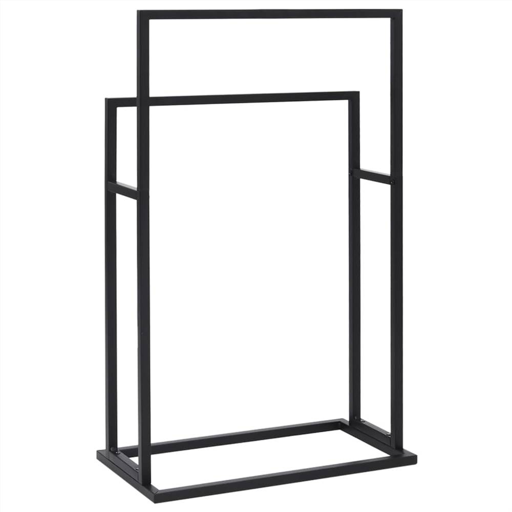 Freestanding Towel Rack Black 48x24x78.5 cm Steel