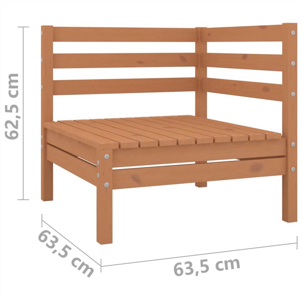 Garden Corner Sofa Honey Brown Solid Pinewood