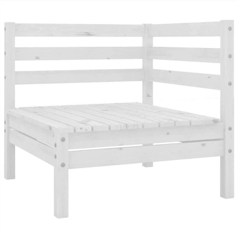 

Garden Corner Sofa White Solid Pinewood