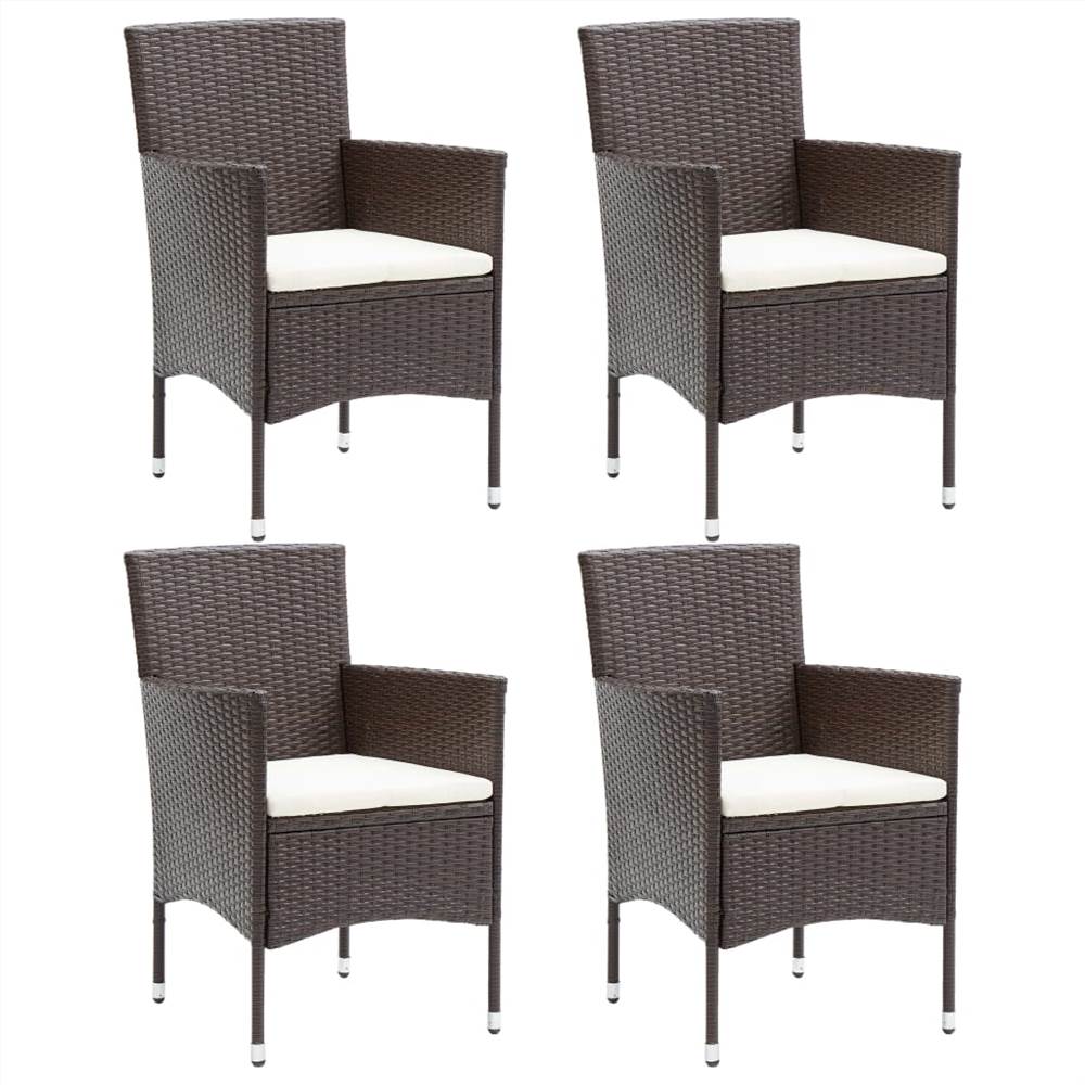 

Garden Dining Chairs 4 pcs Poly Rattan Brown