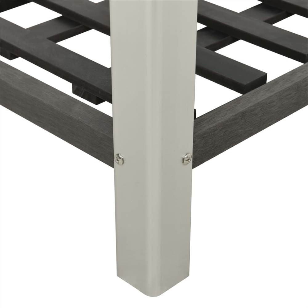 Garden Raised Bed with Shelf 200x50x90 cm WPC Grey