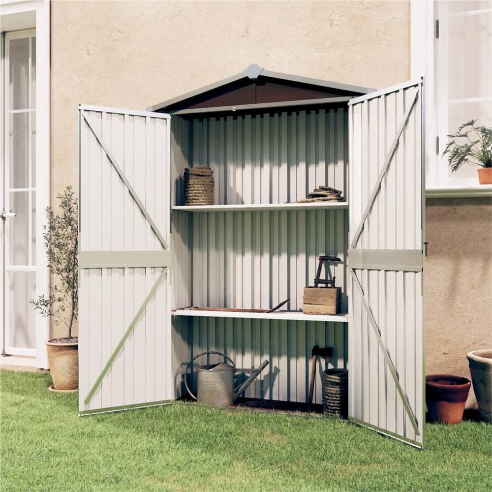 

Garden Shed Brown 107.5x46x183 cm Galvanised Steel