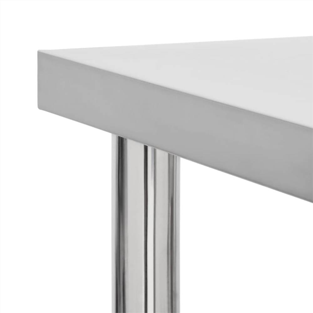Kitchen Work Table with Wheels 60x30x85 cm Stainless Steel