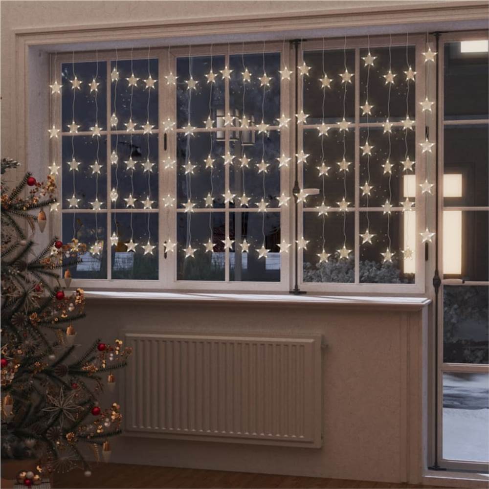 

LED Star Curtain Fairy Lights 500 LED Warm White 8 Function