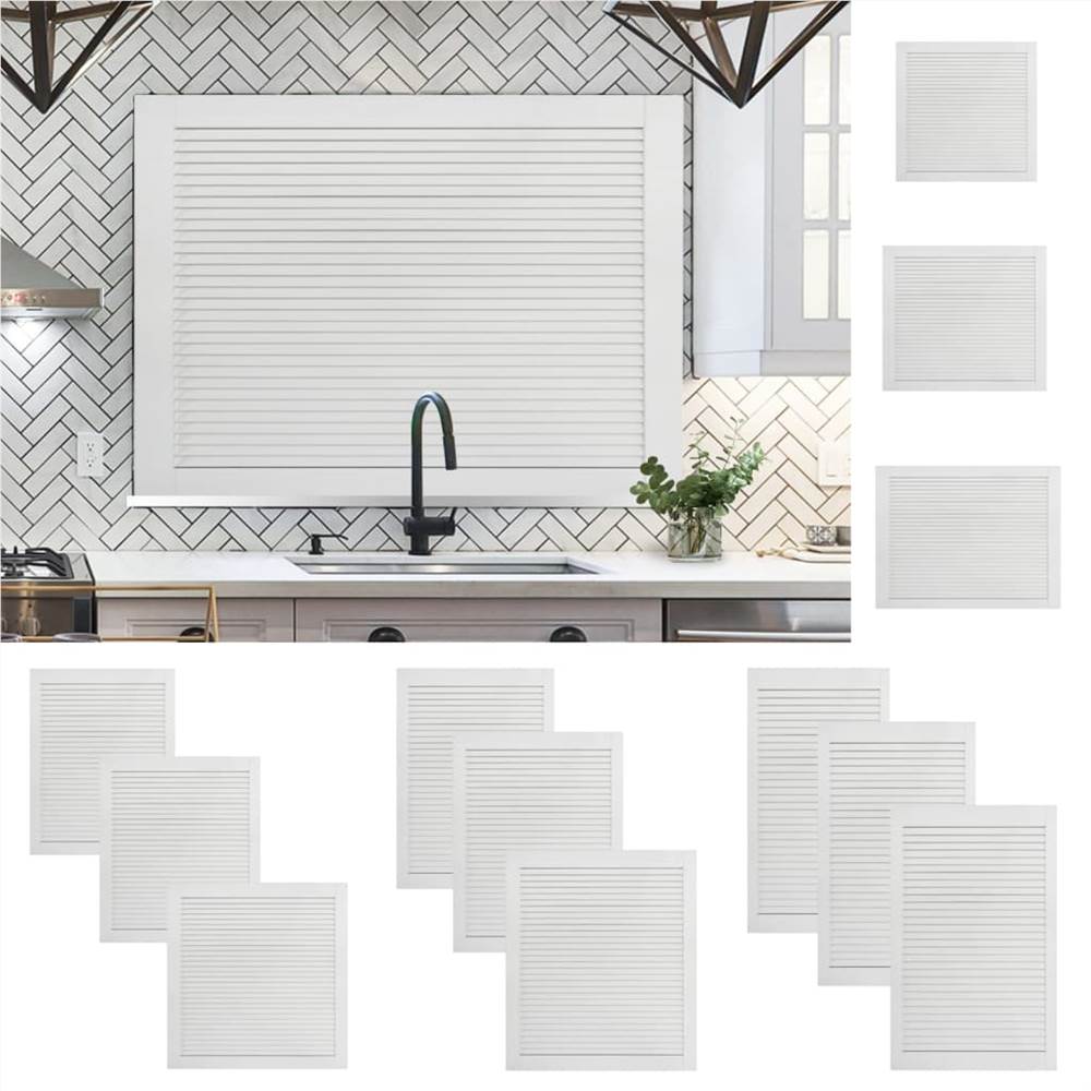 

Louvred Door Solid Pine Wood White 39.5x39.4 cm