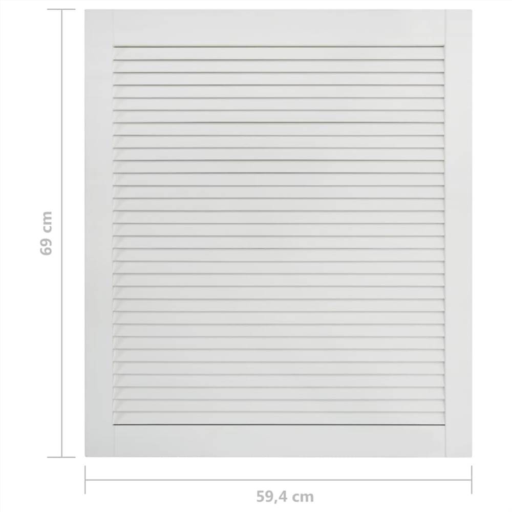 Louvred Door Solid Pine Wood White 69x59.4cm