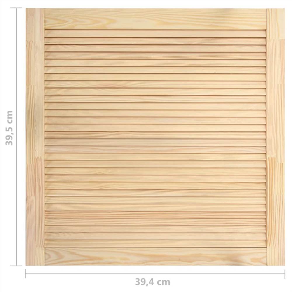 Louvred Doors 4 pcs Solid Pine Wood 39.5x39.4 cm