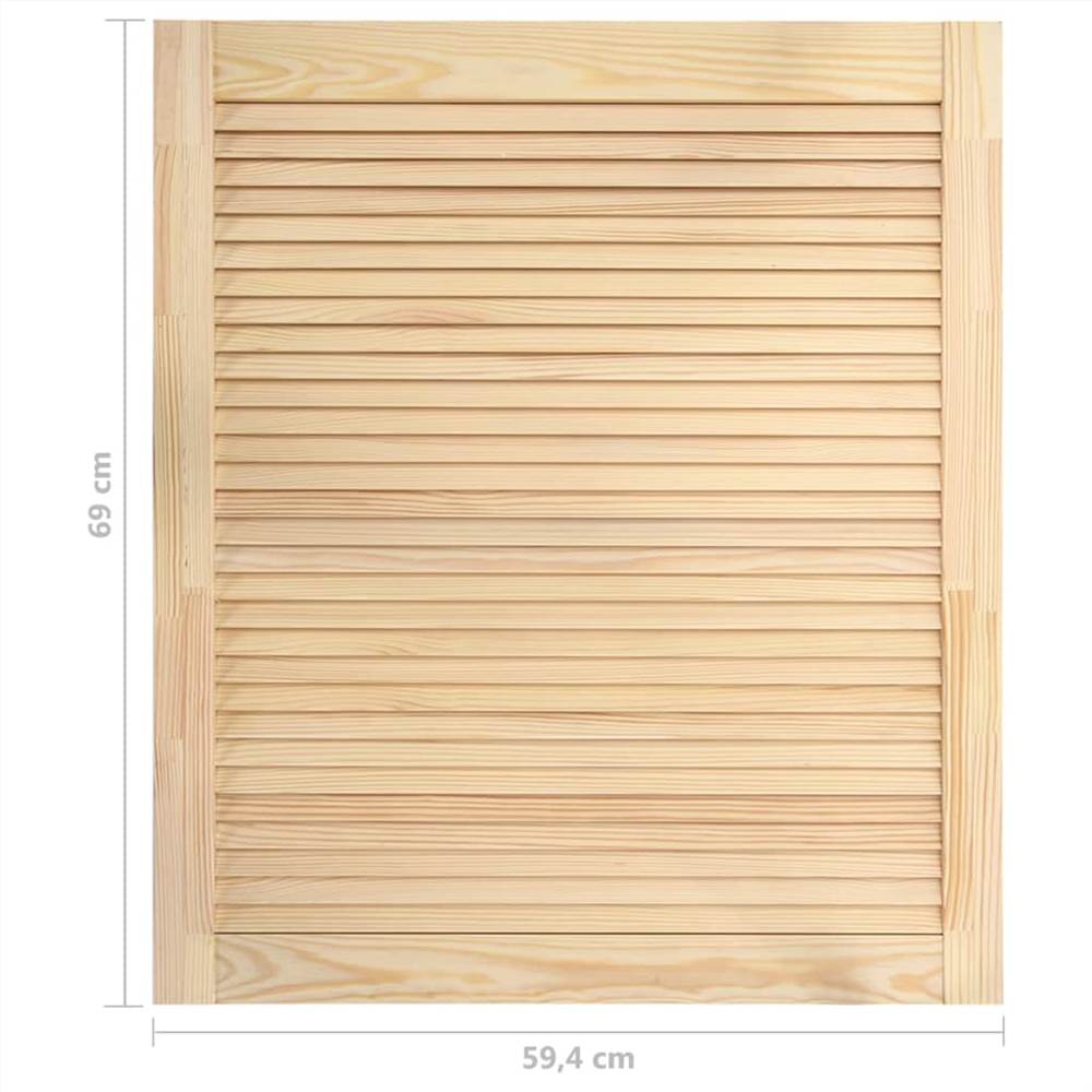 Louvred Doors 4 pcs Solid Pine Wood 69x59.4cm