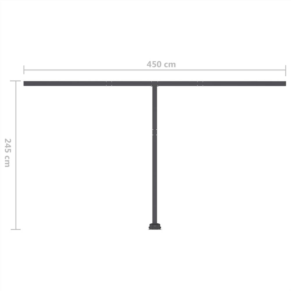 Manual Retractable Awning with LED 450x300 cm Anthracite