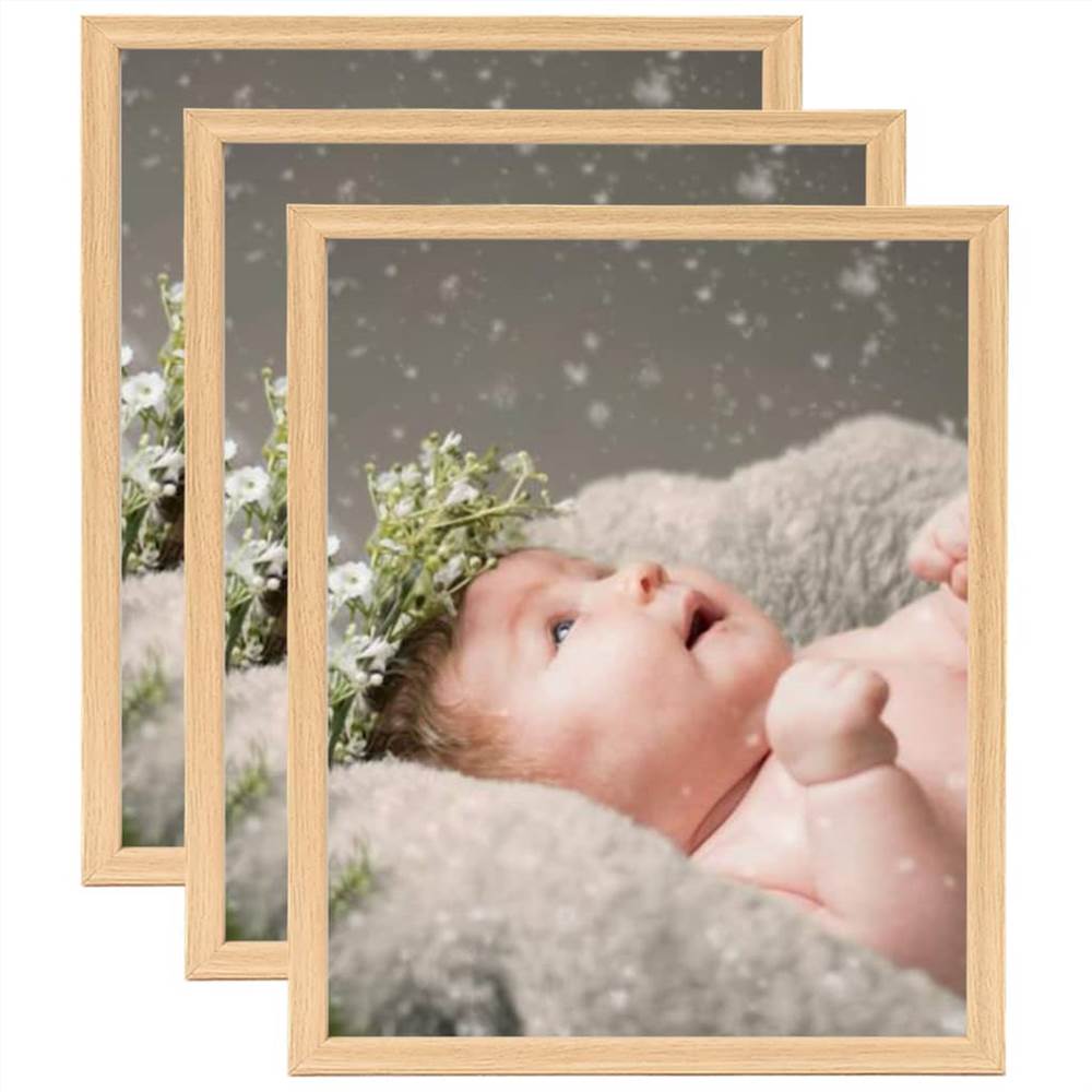 

Photo Frames Collage 3 pcs for Wall or Table Light Oak 28x35 cm