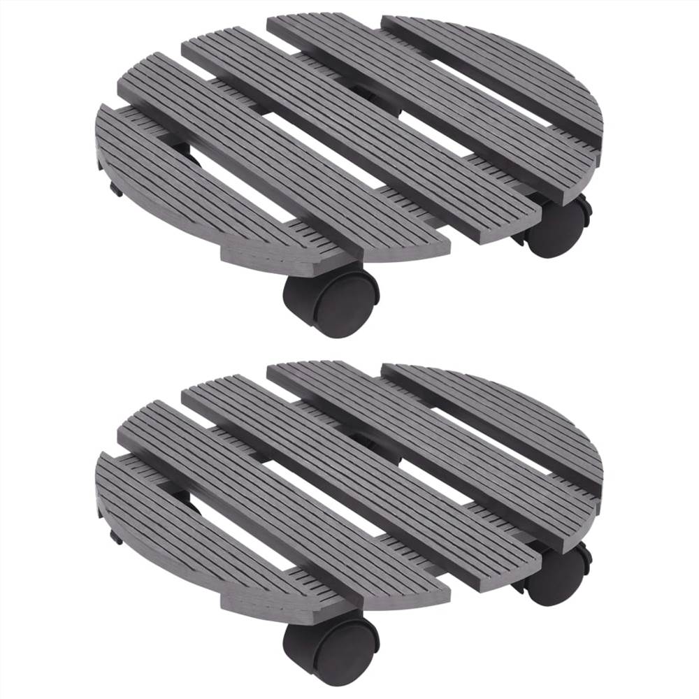 

Plant Trolleys 2 pcs Grey Ø30x7.5 cm WPC