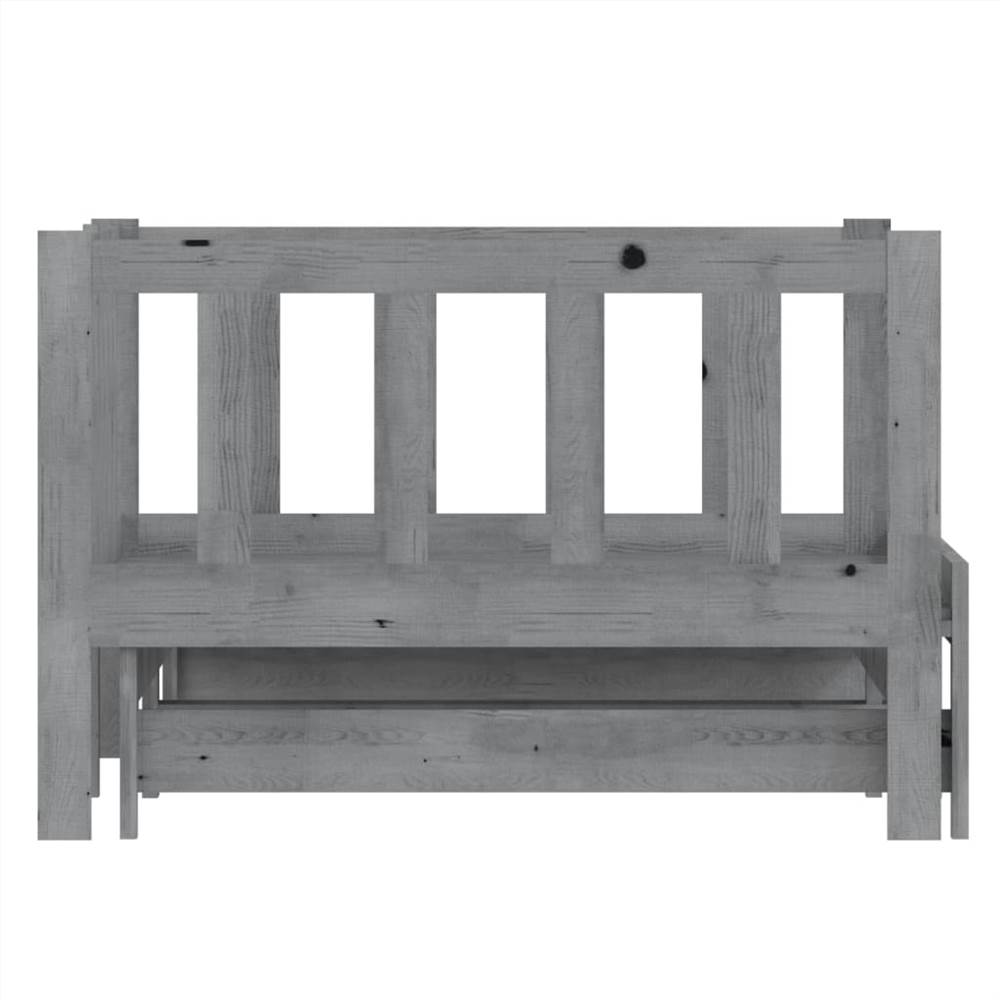Pull-out Day Bed Grey Solid Pinewood 2x