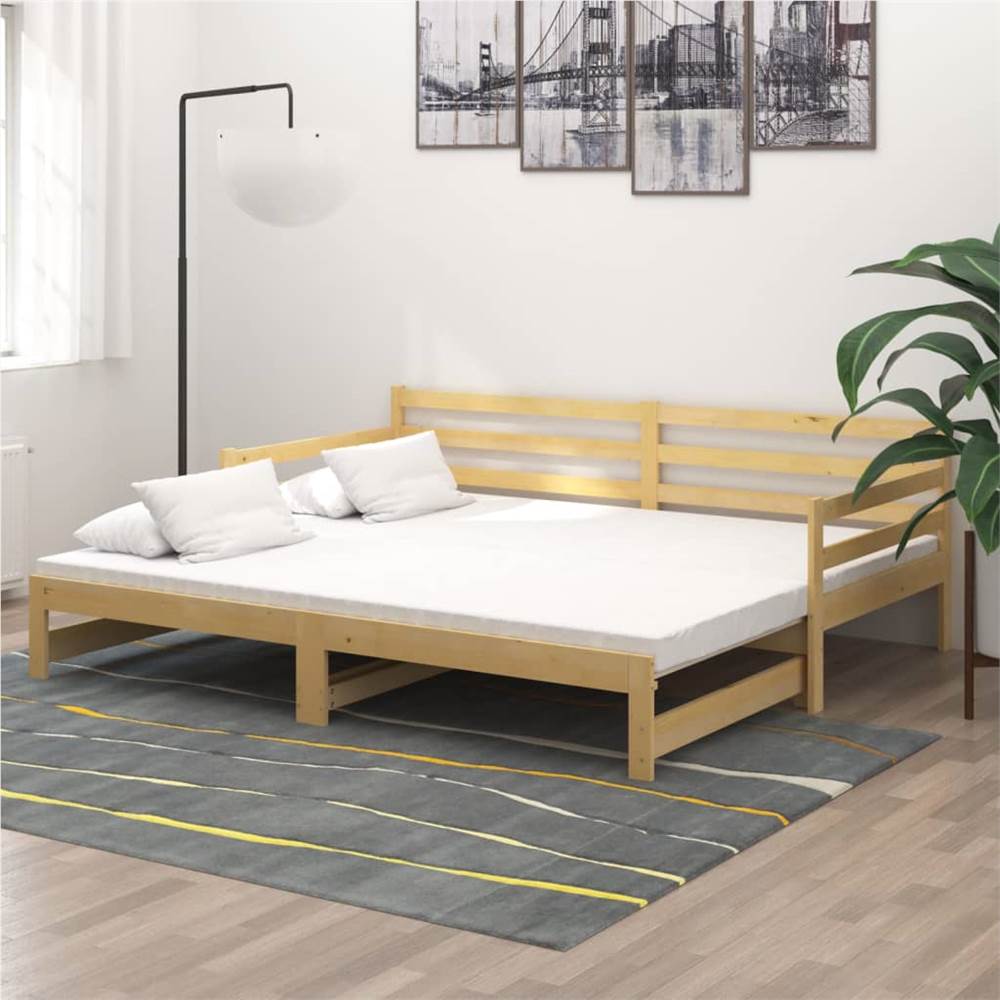 سرير نهاري قابل للسحب من خشب الصنوبر الصلب 2x