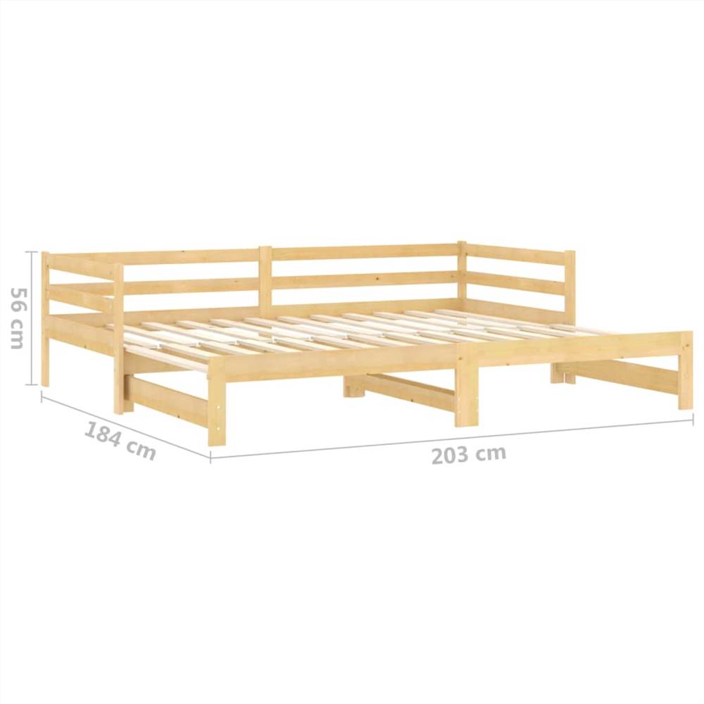 Pull-out Day Bed Solid Pinewood 2x