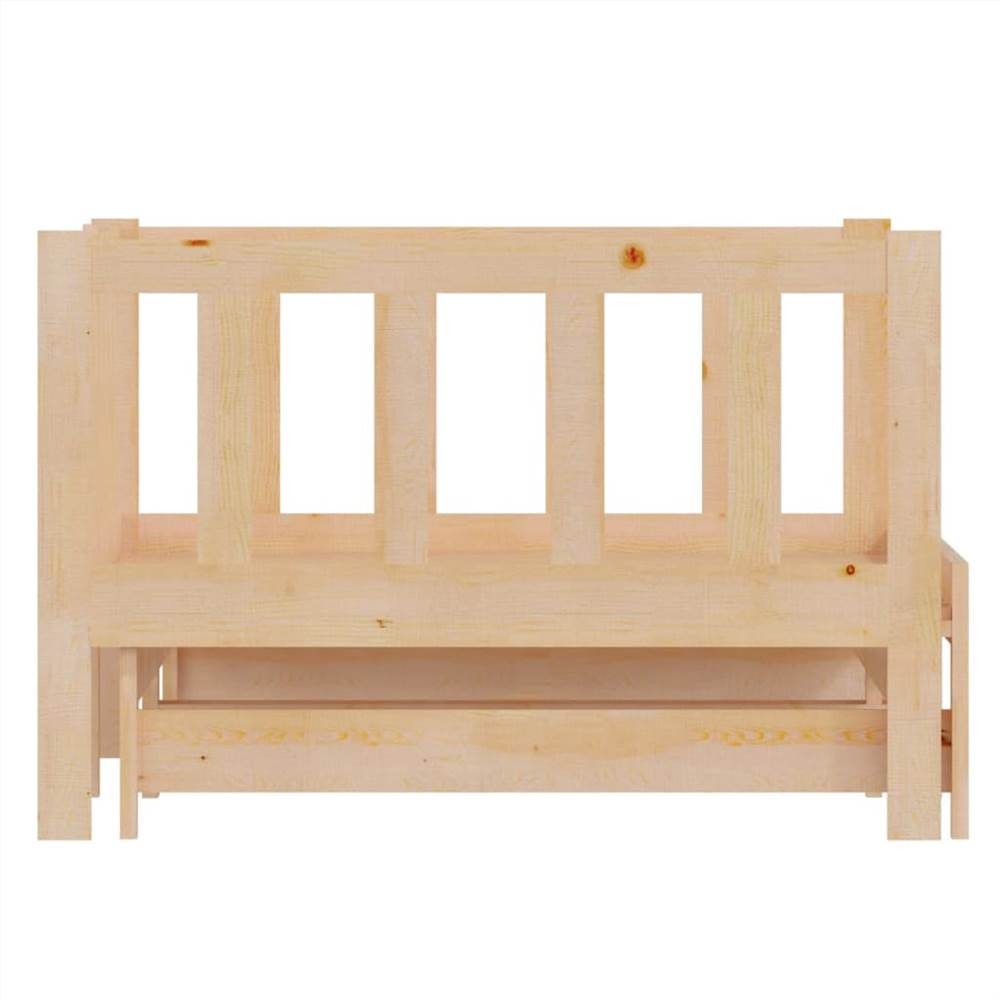 Pull-out Day Bed Solid Pinewood 2x