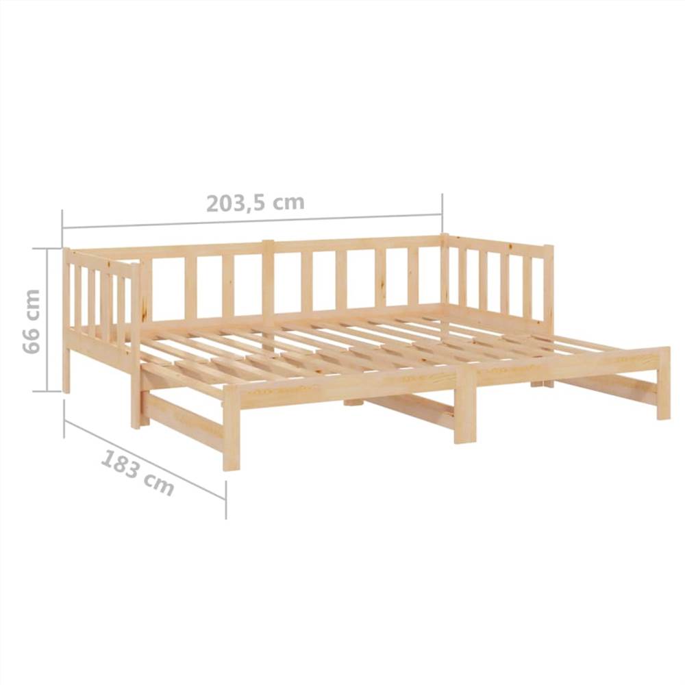 Pull-out Day Bed Solid Pinewood 2x