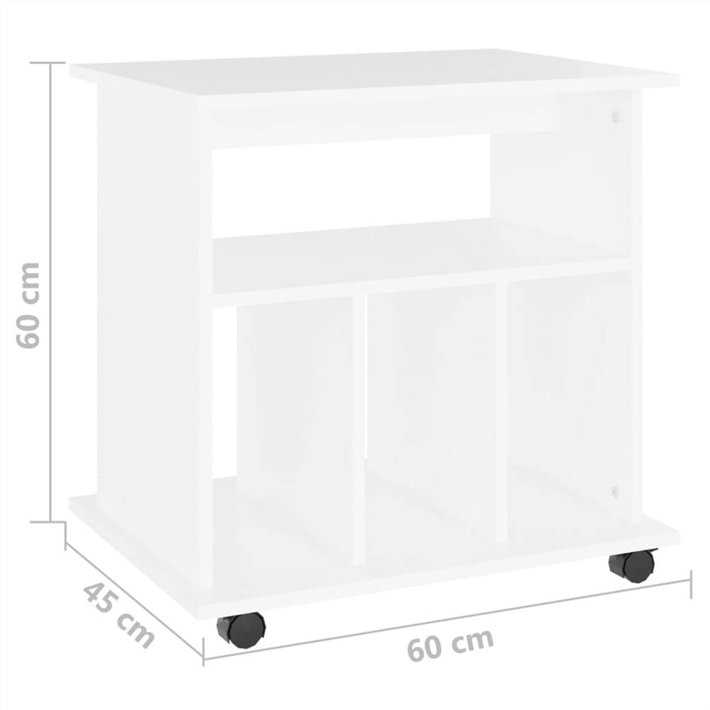 Rolling Cabinet White 60x45x60 cm Chipboard