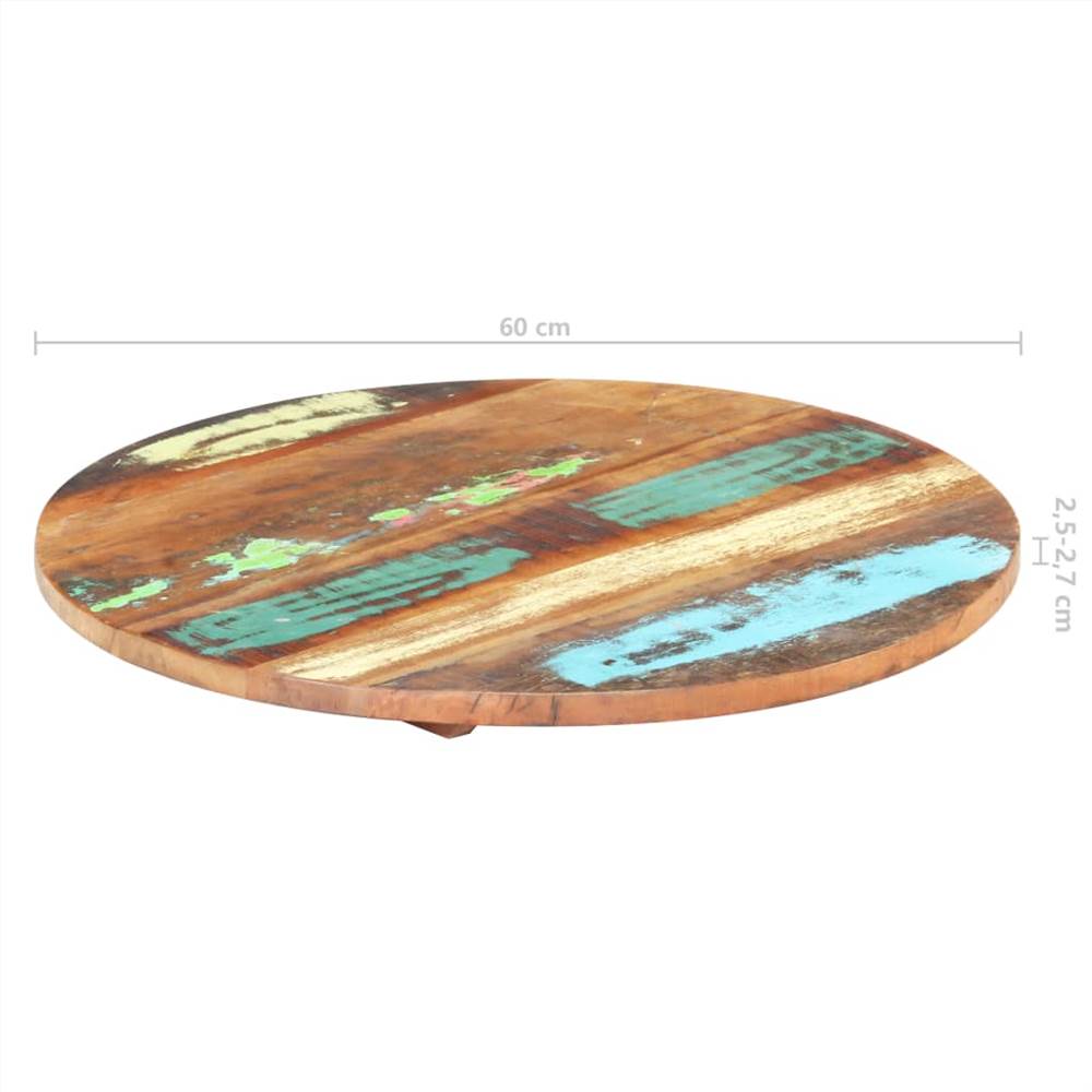 Round Table Top 60 cm 25-27 mm Solid Reclaimed Wood