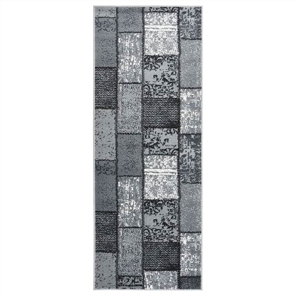 

Runner Rug BCF Grey with Block Pattern 100x200 cm