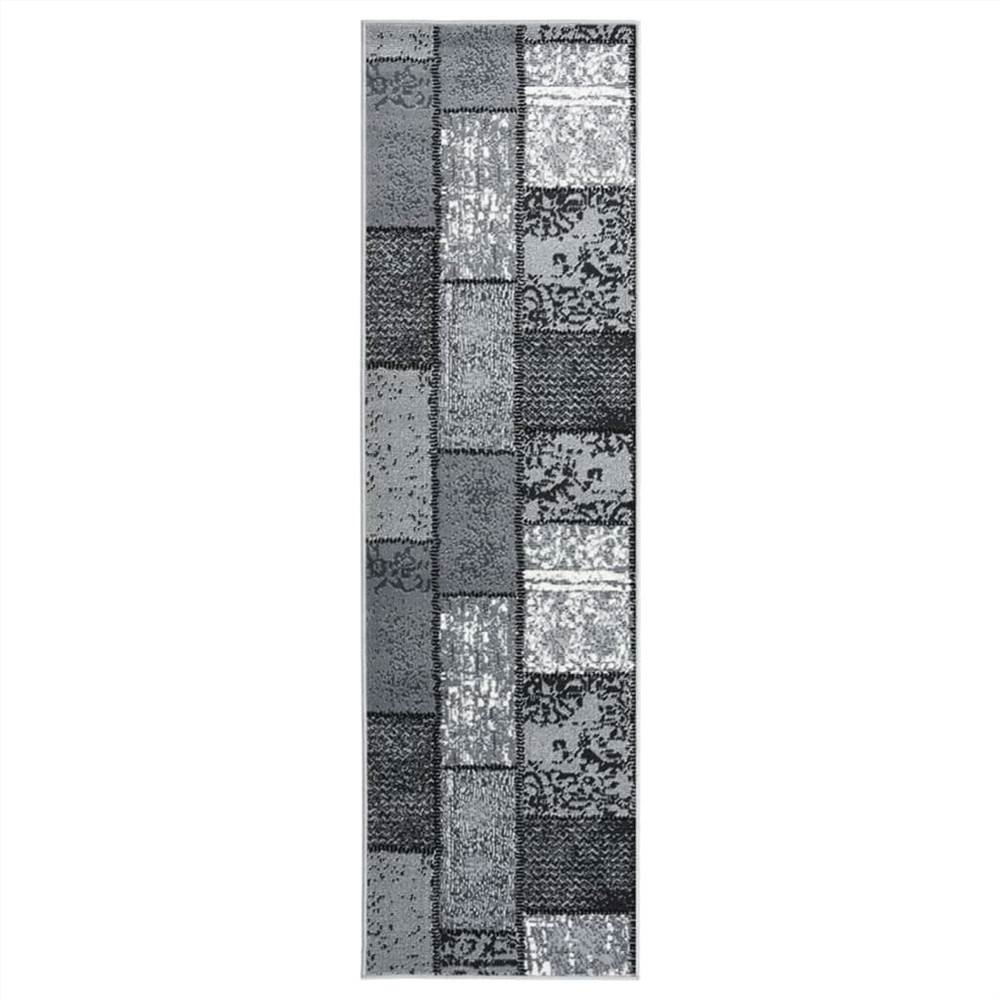 

Runner Rug BCF Grey with Block Pattern 60x200 cm